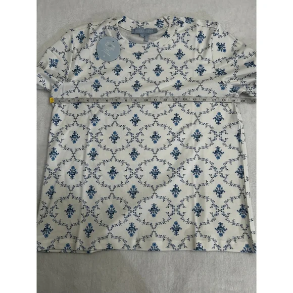 NWT Hill House Ivy Sleep Tee in Blue Trellis, Size XS - Picture 6 of 9